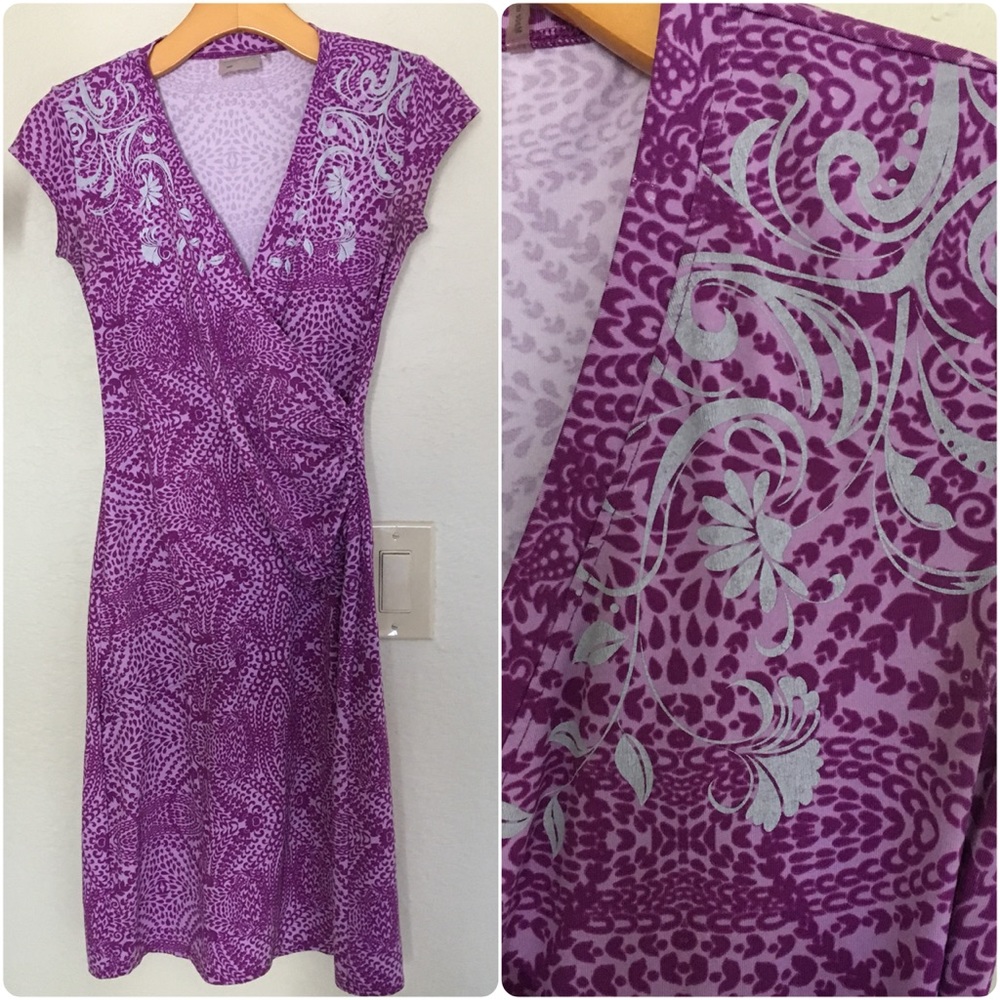 Athleta Nectar purple faux wrap dress size XXS